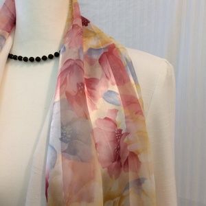 Floral Pastel Long Neck Scarf